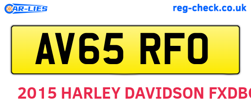 AV65RFO are the vehicle registration plates.