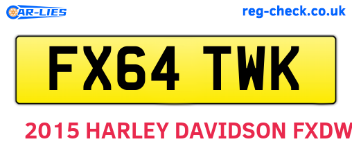 FX64TWK are the vehicle registration plates.