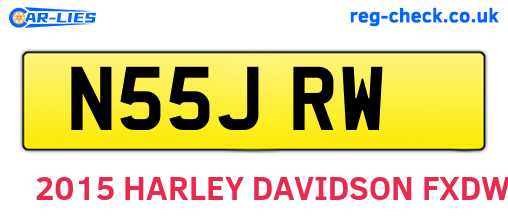 N55JRW are the vehicle registration plates.