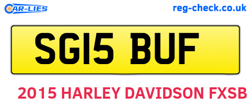 SG15BUF are the vehicle registration plates.