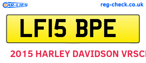 LF15BPE are the vehicle registration plates.