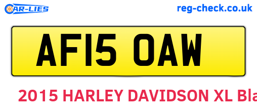 AF15OAW are the vehicle registration plates.