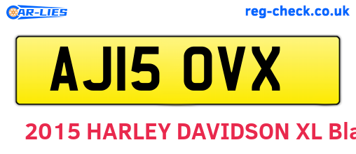 AJ15OVX are the vehicle registration plates.