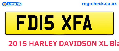 FD15XFA are the vehicle registration plates.
