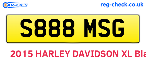 S888MSG are the vehicle registration plates.