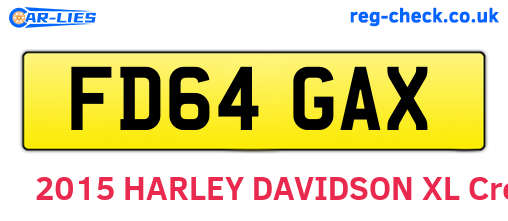 FD64GAX are the vehicle registration plates.