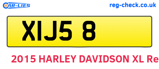 XIJ58 are the vehicle registration plates.