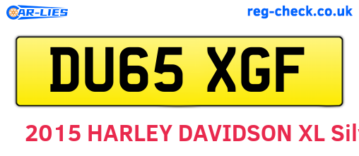 DU65XGF are the vehicle registration plates.