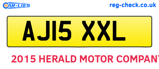AJ15XXL are the vehicle registration plates.