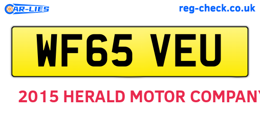WF65VEU are the vehicle registration plates.