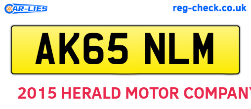 AK65NLM are the vehicle registration plates.