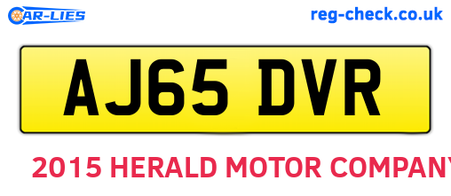 AJ65DVR are the vehicle registration plates.