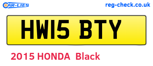 HW15BTY are the vehicle registration plates.