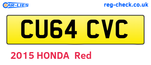 CU64CVC are the vehicle registration plates.