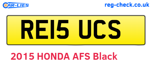 RE15UCS are the vehicle registration plates.