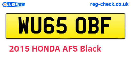 WU65OBF are the vehicle registration plates.