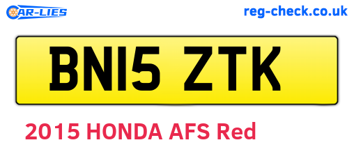 BN15ZTK are the vehicle registration plates.