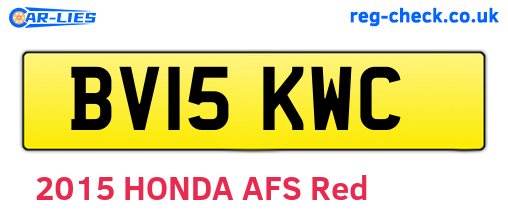 BV15KWC are the vehicle registration plates.