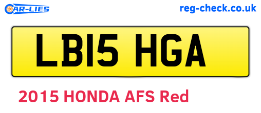 LB15HGA are the vehicle registration plates.