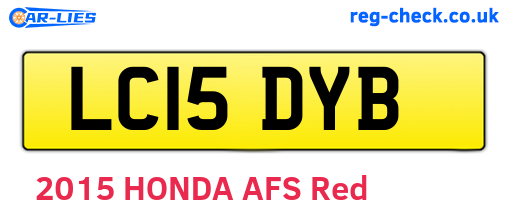 LC15DYB are the vehicle registration plates.