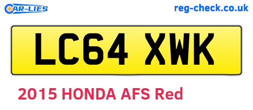 LC64XWK are the vehicle registration plates.