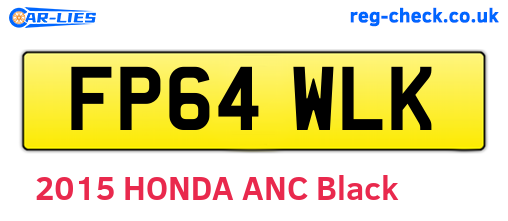 FP64WLK are the vehicle registration plates.