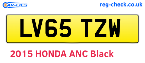 LV65TZW are the vehicle registration plates.