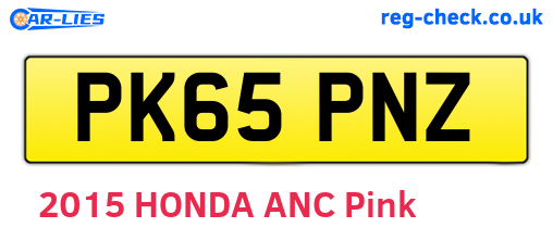 PK65PNZ are the vehicle registration plates.