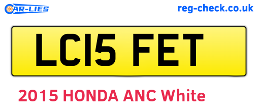LC15FET are the vehicle registration plates.