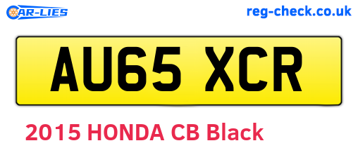 AU65XCR are the vehicle registration plates.