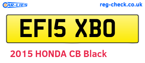 EF15XBO are the vehicle registration plates.