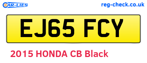 EJ65FCY are the vehicle registration plates.