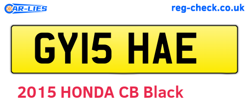 GY15HAE are the vehicle registration plates.