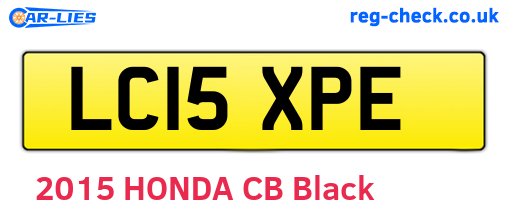 LC15XPE are the vehicle registration plates.