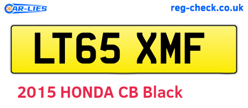 LT65XMF are the vehicle registration plates.