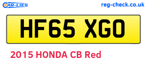 HF65XGO are the vehicle registration plates.
