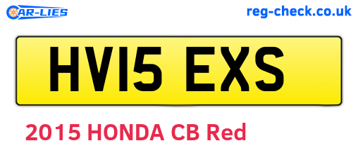 HV15EXS are the vehicle registration plates.