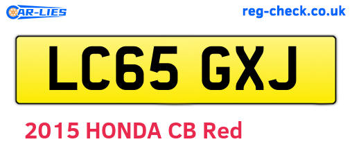 LC65GXJ are the vehicle registration plates.
