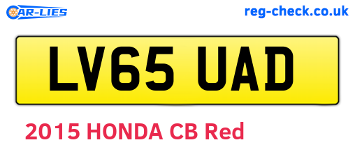 LV65UAD are the vehicle registration plates.