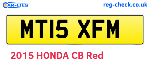 MT15XFM are the vehicle registration plates.