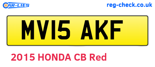 MV15AKF are the vehicle registration plates.
