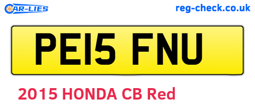 PE15FNU are the vehicle registration plates.