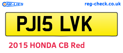 PJ15LVK are the vehicle registration plates.