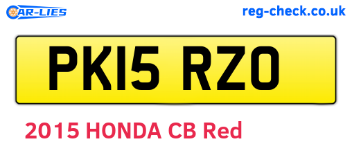 PK15RZO are the vehicle registration plates.