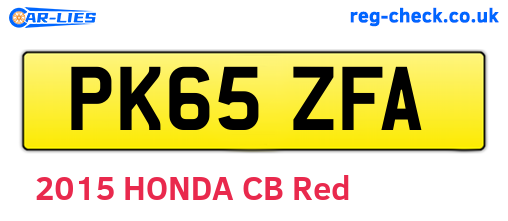 PK65ZFA are the vehicle registration plates.