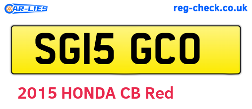 SG15GCO are the vehicle registration plates.