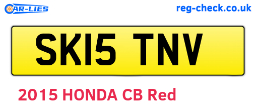 SK15TNV are the vehicle registration plates.