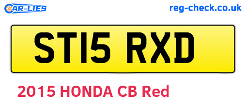 ST15RXD are the vehicle registration plates.