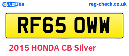 RF65OWW are the vehicle registration plates.