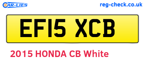 EF15XCB are the vehicle registration plates.